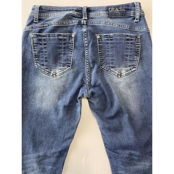 Grace In La Easy Fit Women's Jeans Mid Rise Size 28 (actual 30x28) - Picture 4 of 11